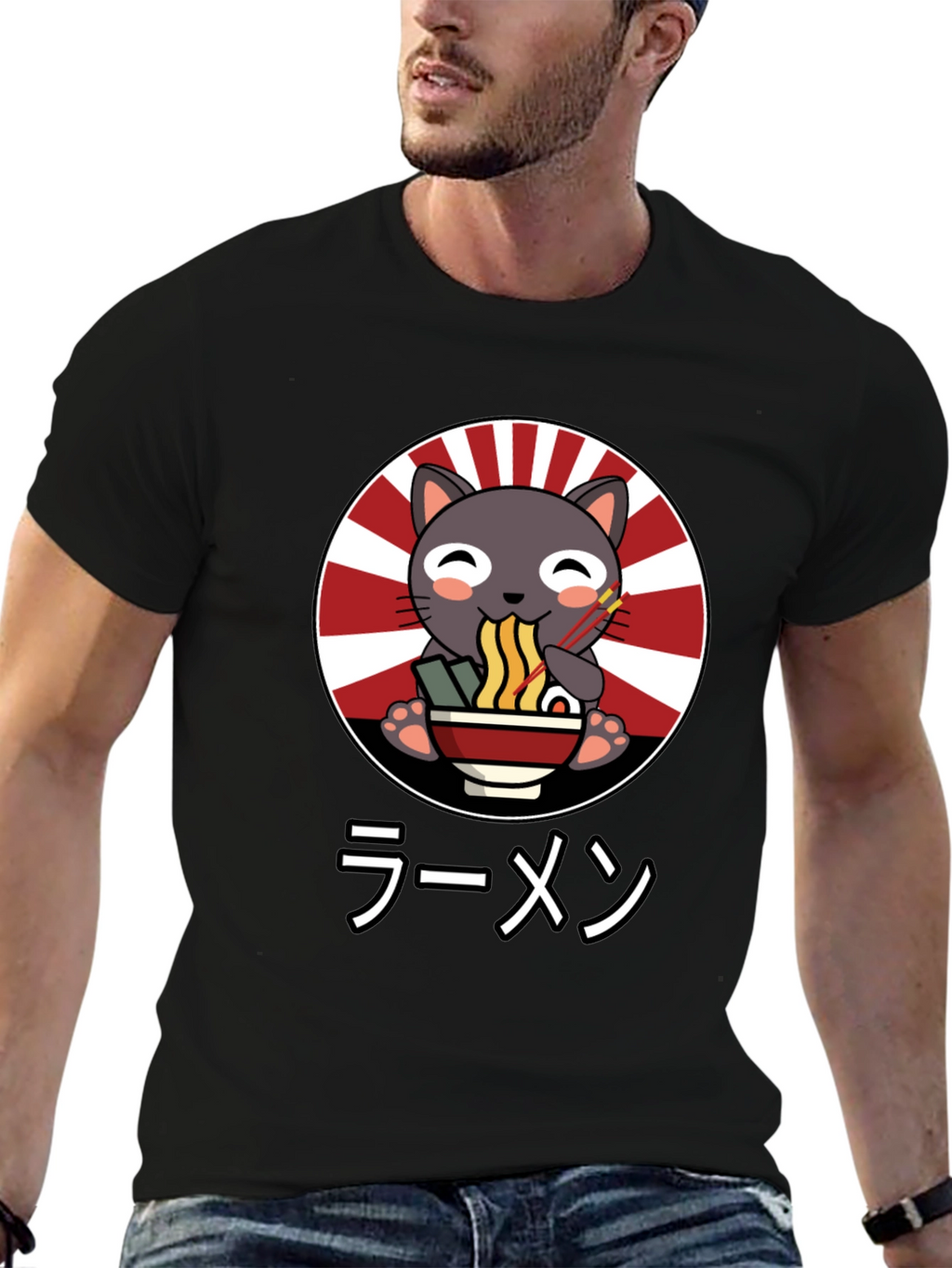 Cute Cat Ramen T-Shirt - Japanese Style