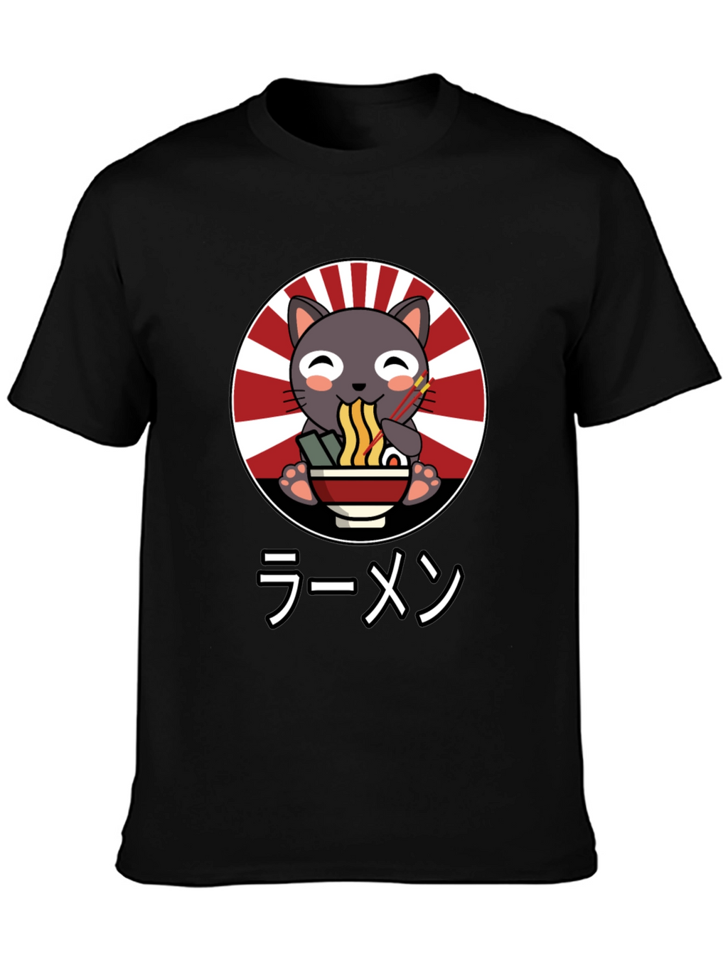 Cute Cat Ramen T-Shirt - Japanese Style
