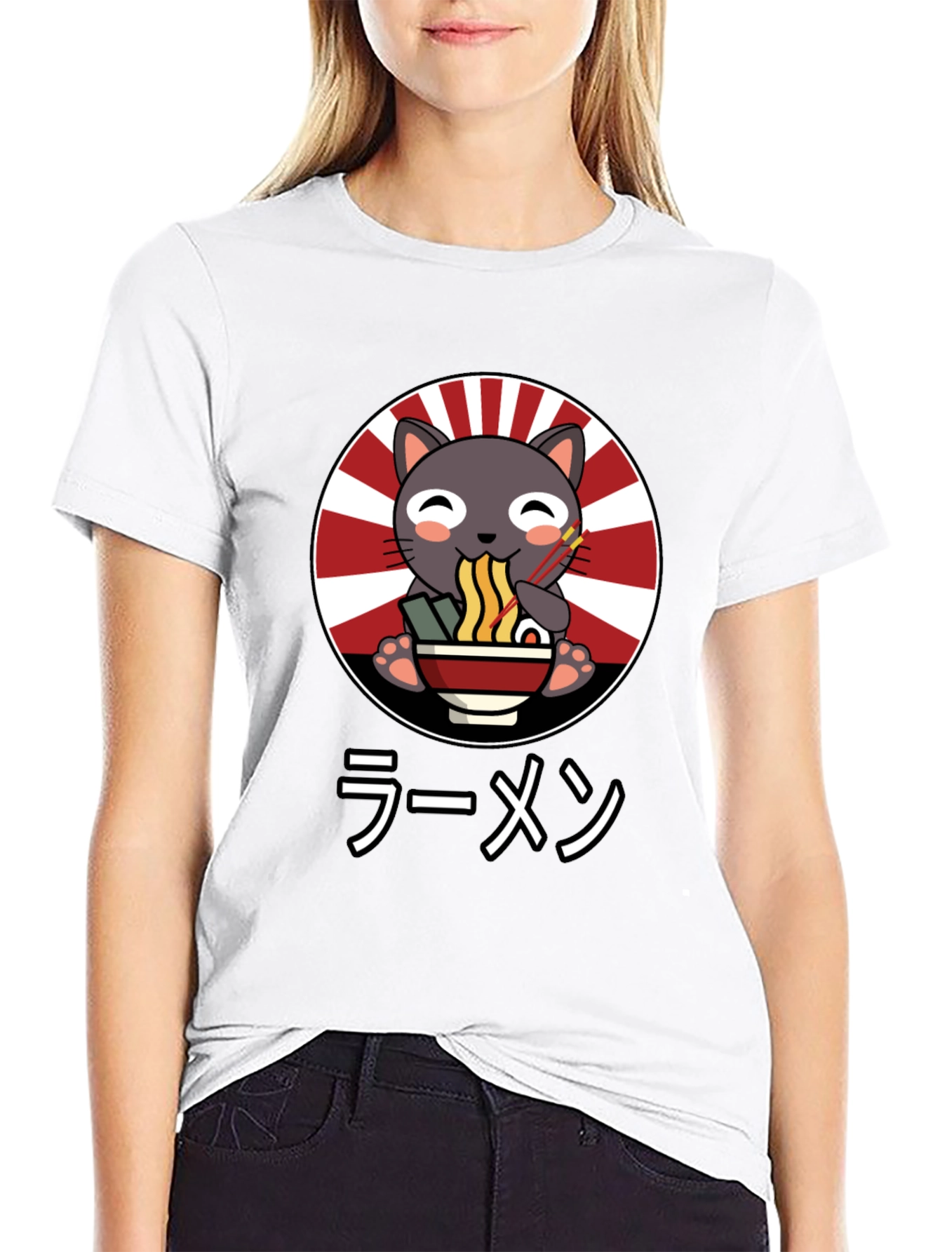 Cute Cat Ramen T-Shirt - Japanese Style