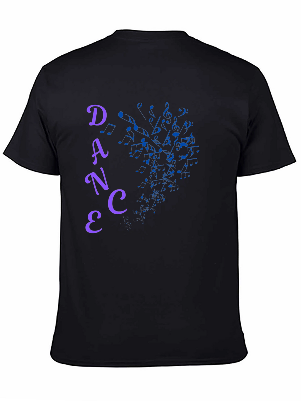Dance Music Notes Graphic Tee - Black