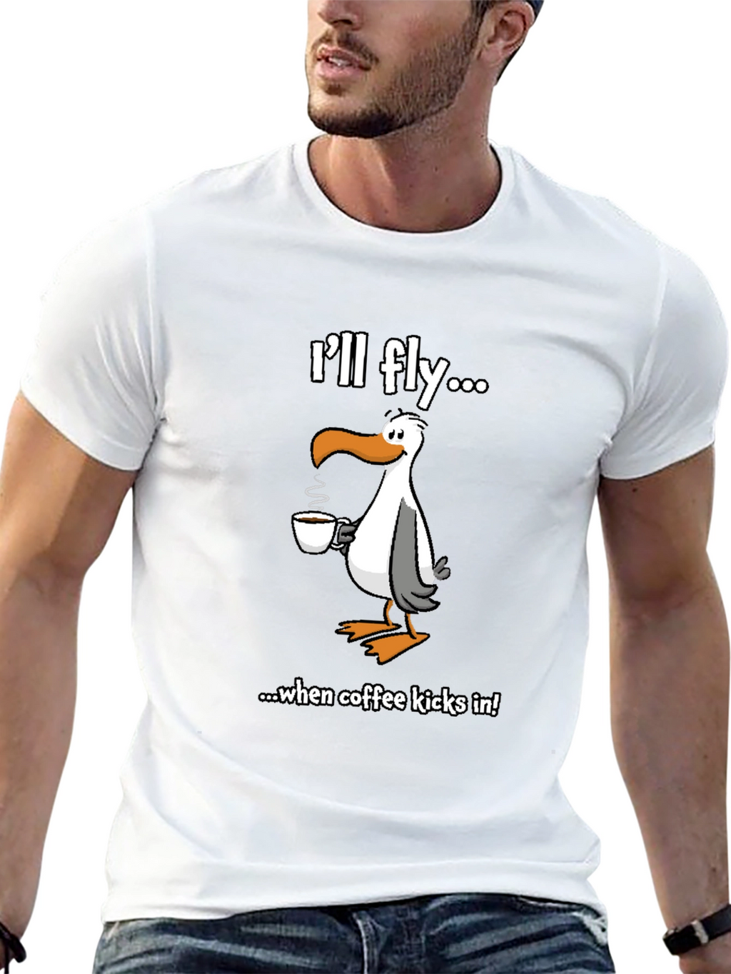 Ill Fly... Seagull Coffee Graphic Tee