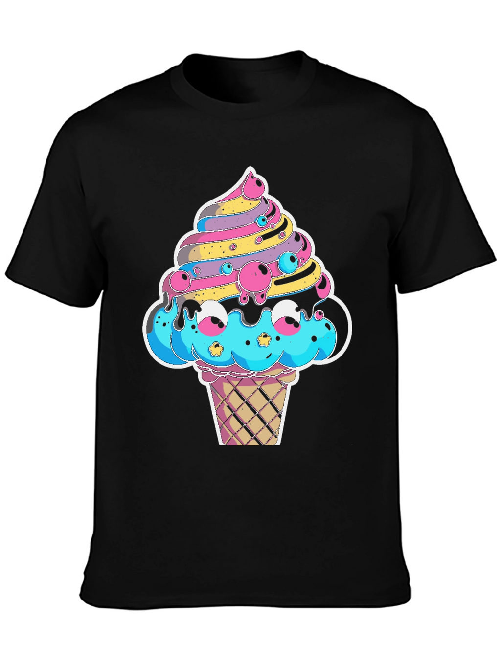Kawaii Ice Cream Graphic Tee - Fun Cartoon Design!