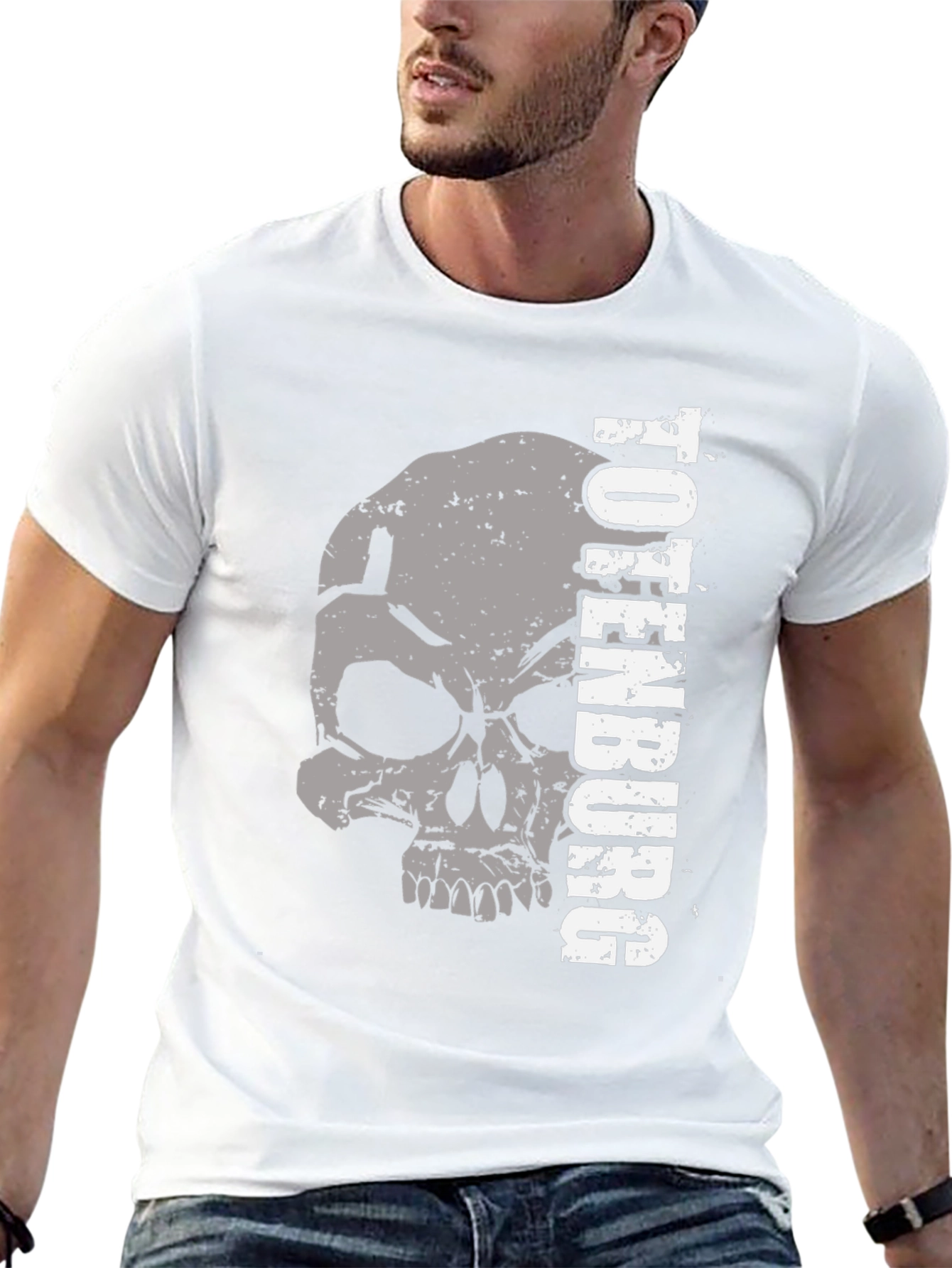 Totenburg Skull Graphic Print Black T-Shirt