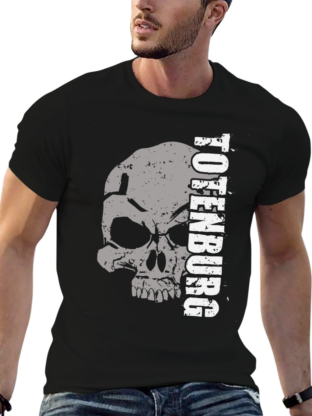 Totenburg Skull Graphic Print Black T-Shirt