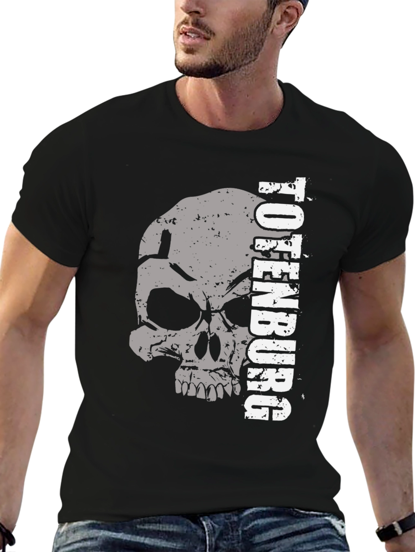 Totenburg Skull Graphic Print Black T-Shirt