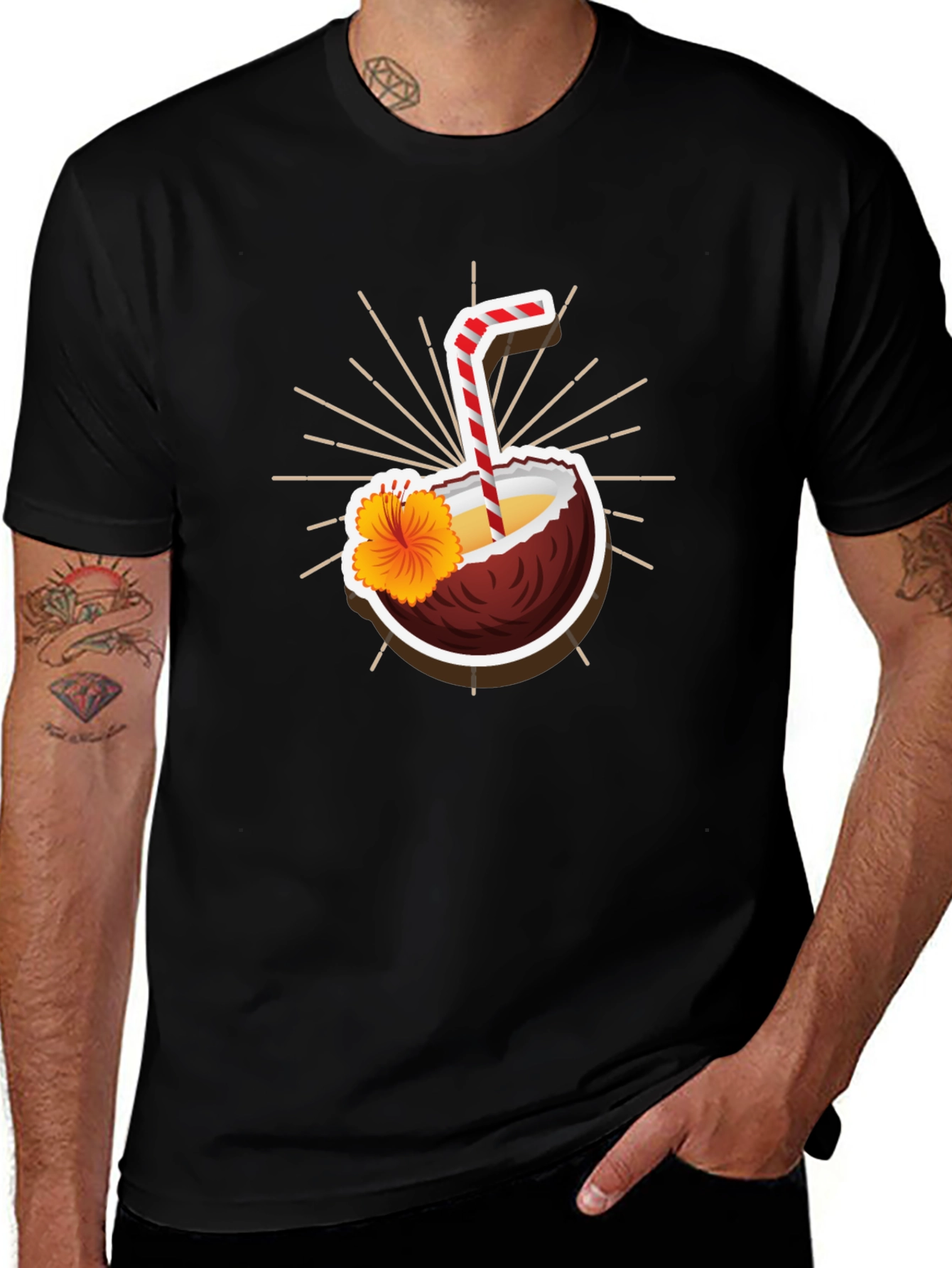 Tropical Coconut Drink Graphic Tee
