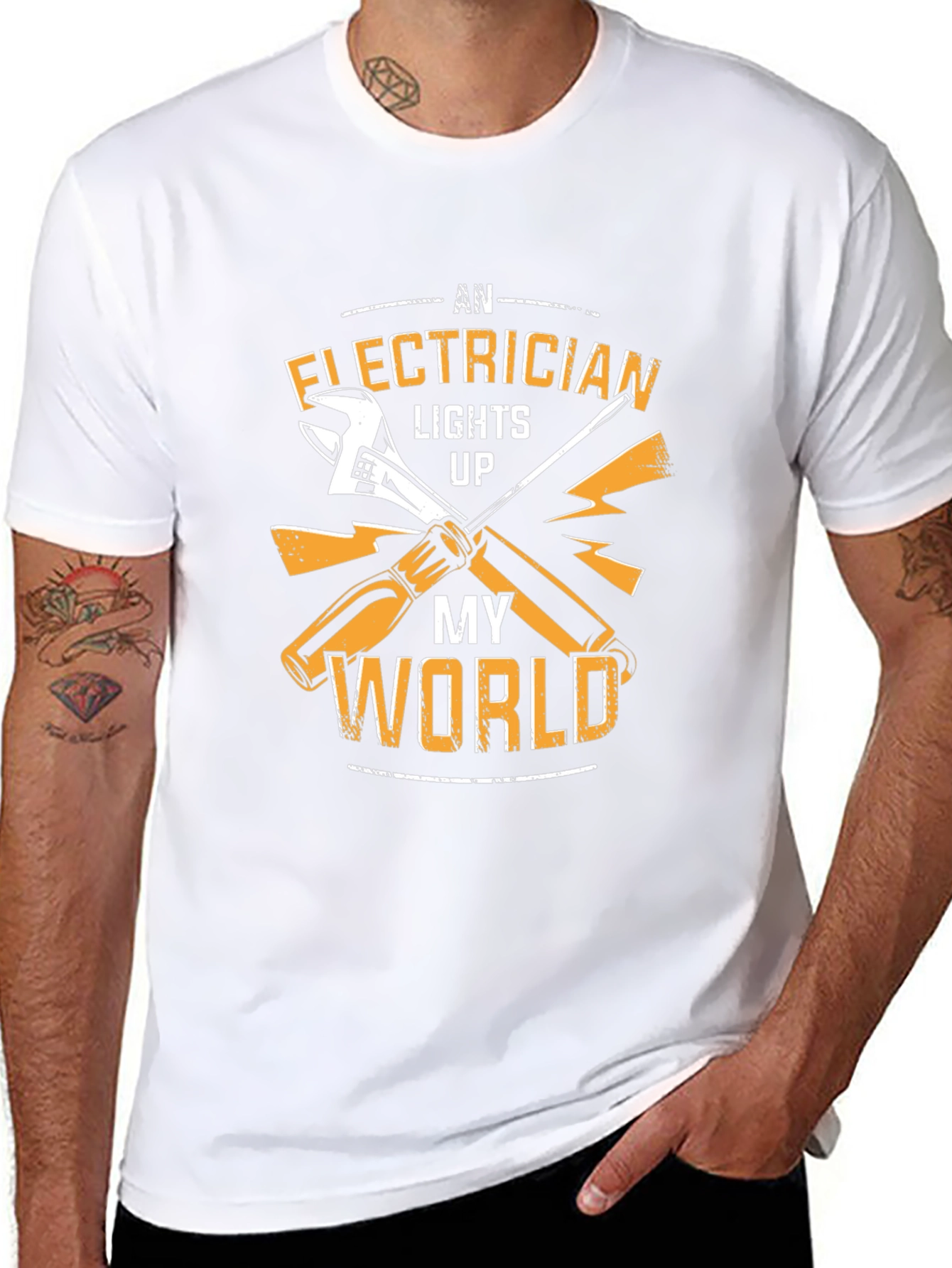 Electrician Lights Up My World Graphic T-Shirt