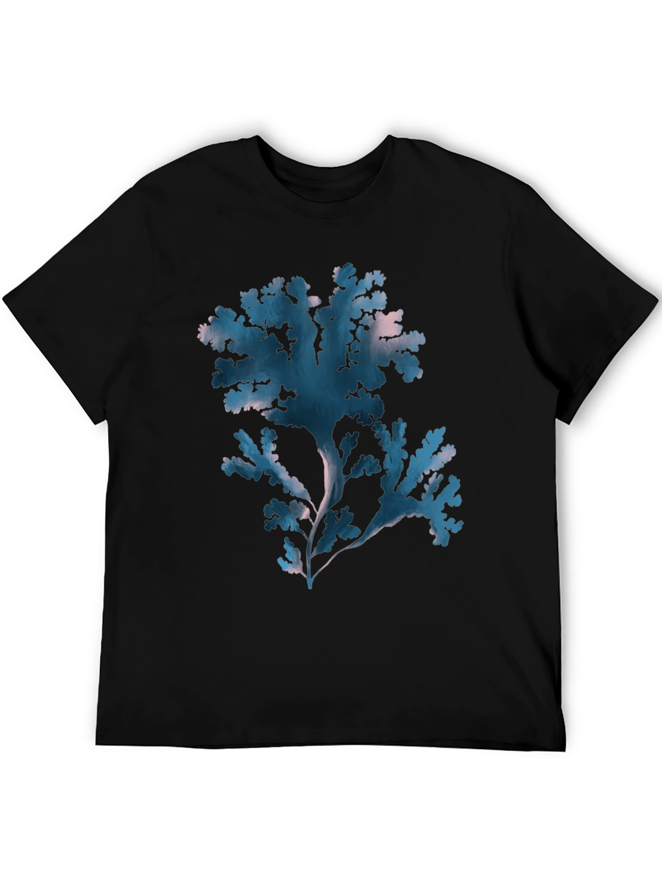 Botanical Seaweed Graphic Tee - Black Cotton T-Shirt