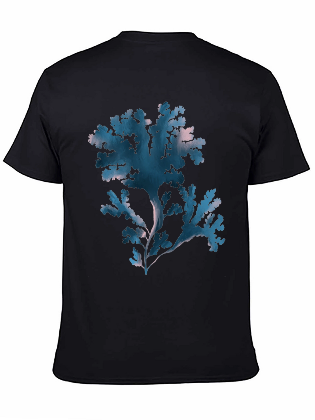 Botanical Seaweed Graphic Tee - Black Cotton T-Shirt