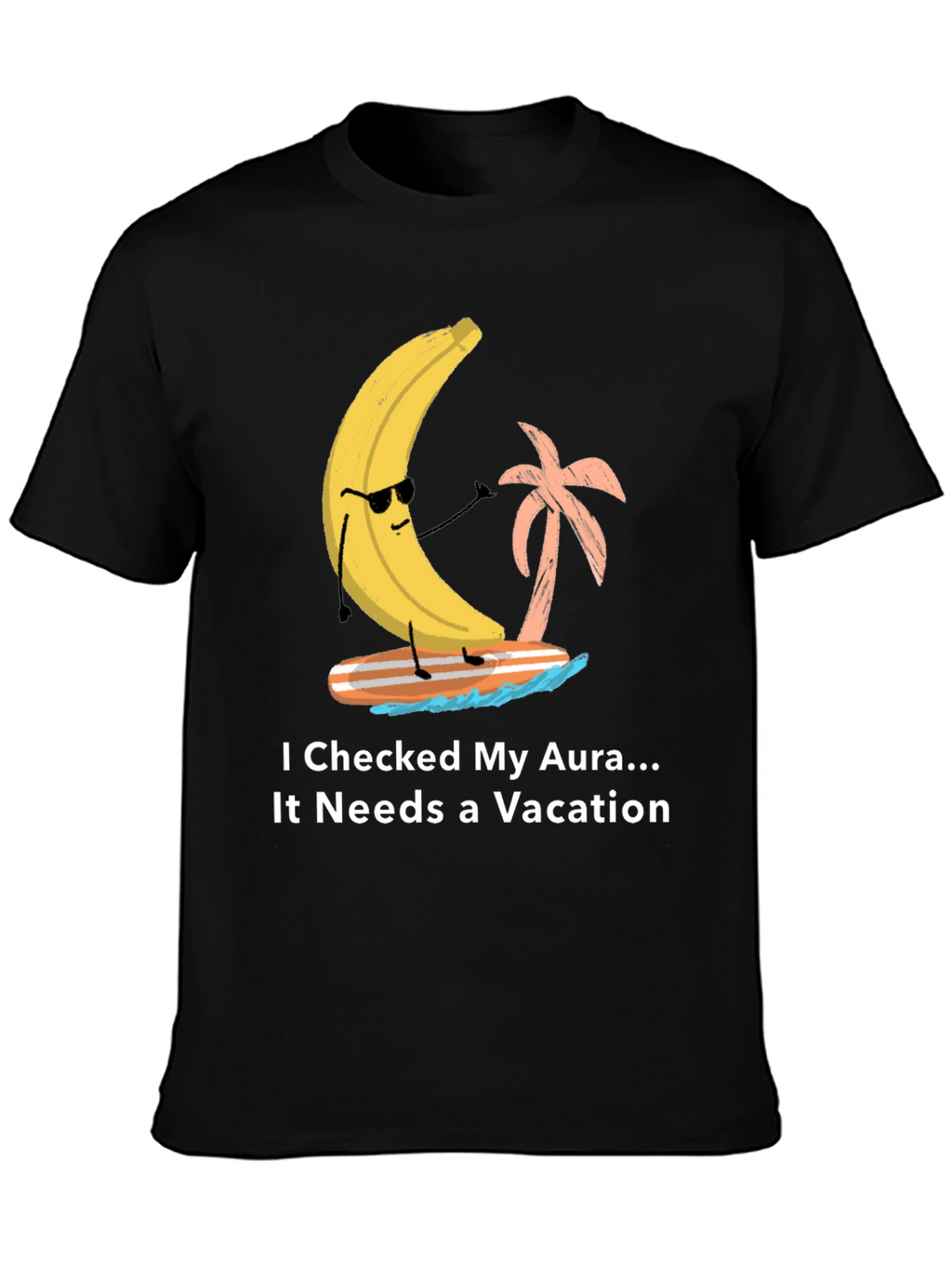 Vacation Aura Graphic T-Shirt Banana Surfer