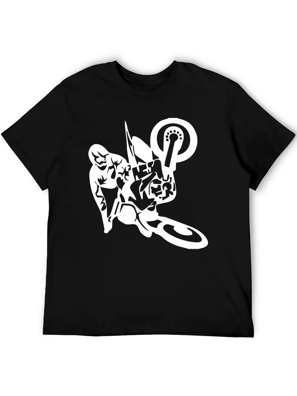 Mens Black T-Shirt with Motocross Design