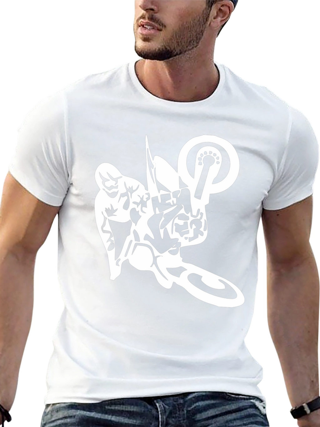 Mens Black T-Shirt with Motocross Design