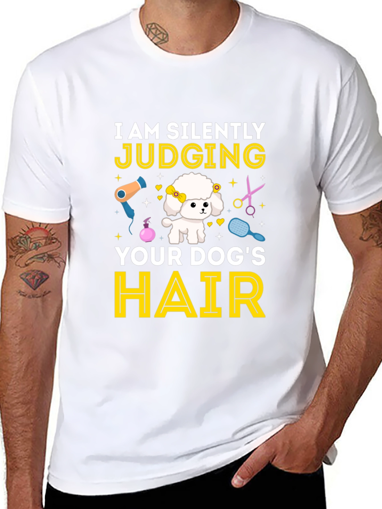 Dog Groomer T-Shirt - I Am Silently Judging Your Dogs Hair