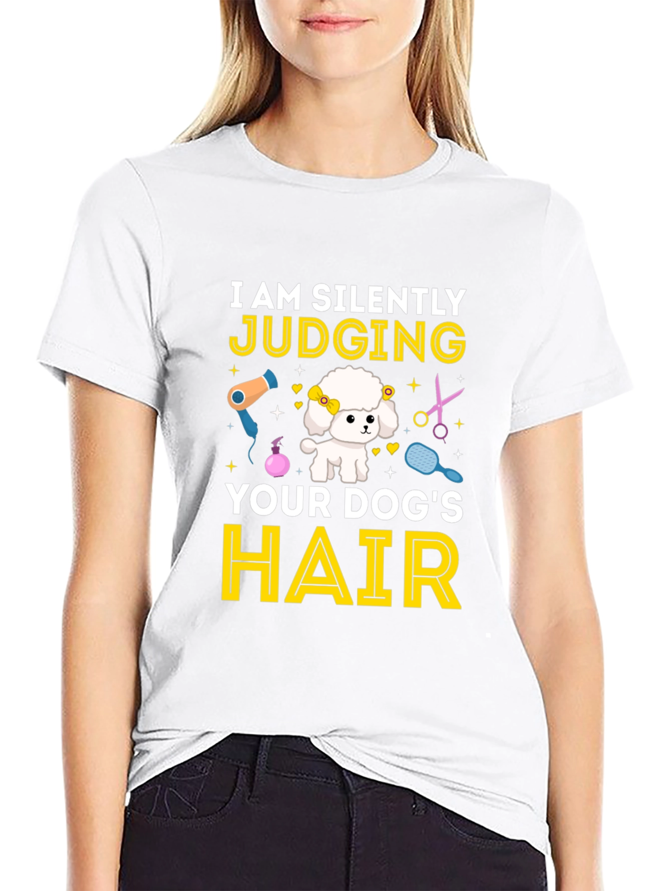 Dog Groomer T-Shirt - I Am Silently Judging Your Dogs Hair