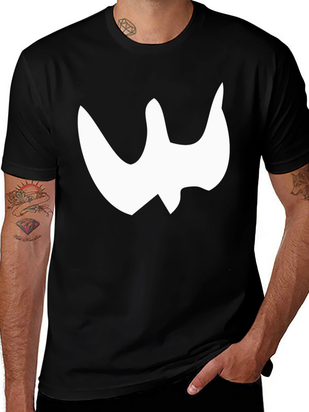 Black T-Shirt with White Graphic