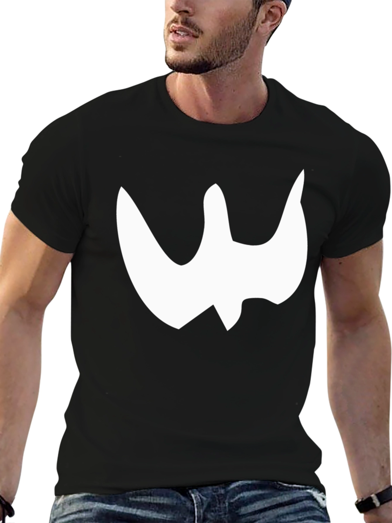 Black T-Shirt with White Graphic