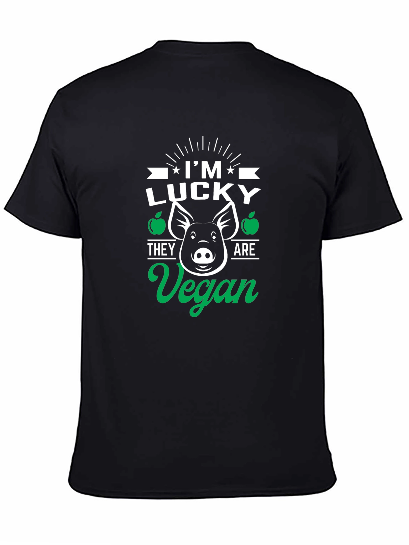 Lucky Vegan Pig Graphic T-Shirt