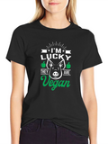 Lucky Vegan Pig Graphic T-Shirt