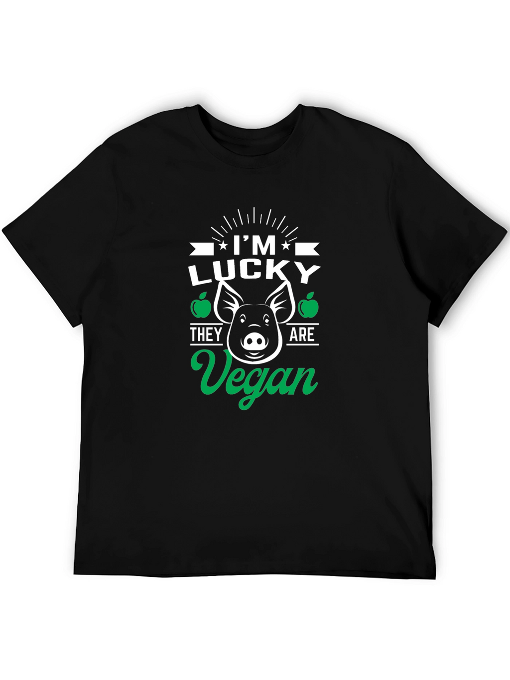 Lucky Vegan Pig Graphic T-Shirt