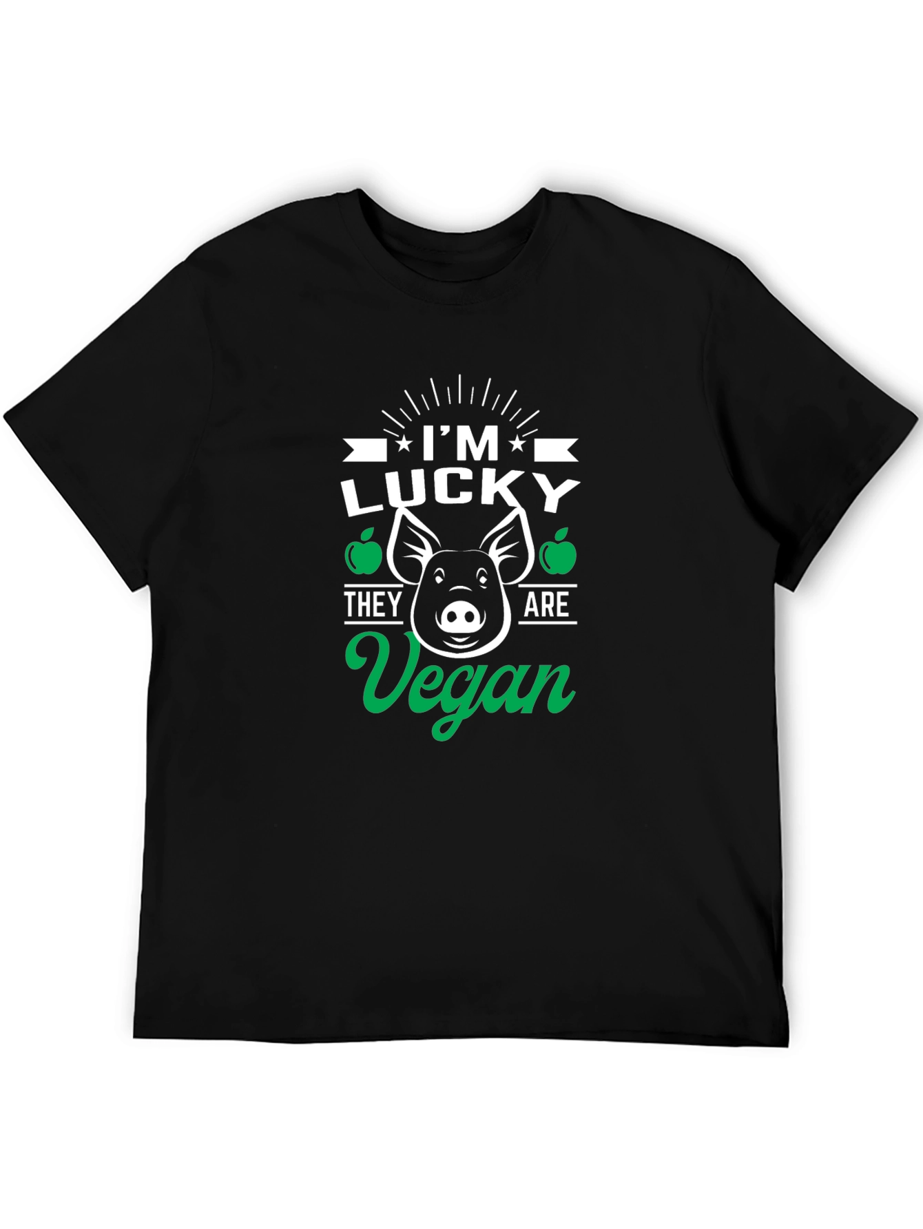 Lucky Vegan Pig Graphic T-Shirt