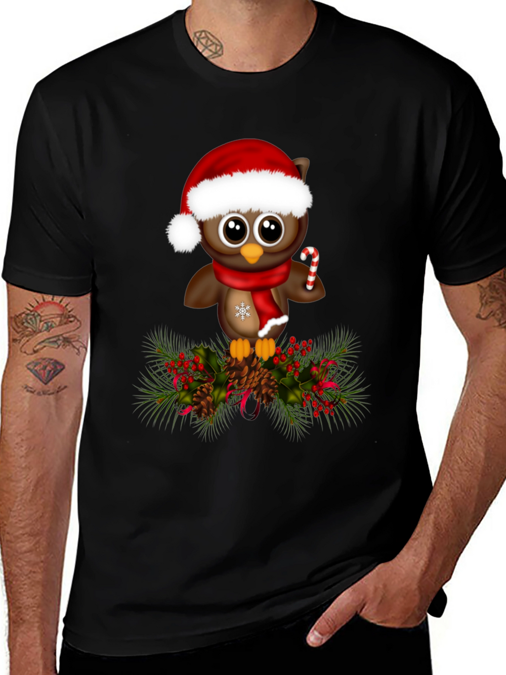Christmas Owl T-Shirt - Holiday Apparel