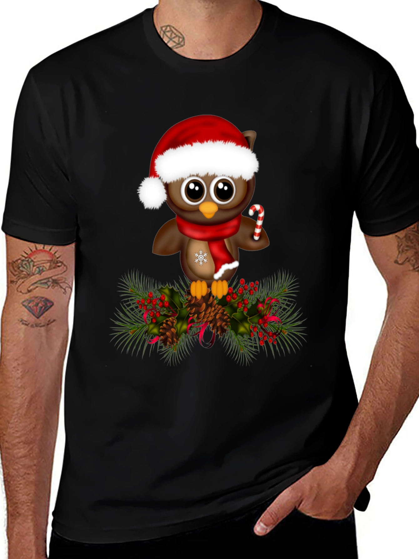 Christmas Owl T-Shirt - Holiday Apparel