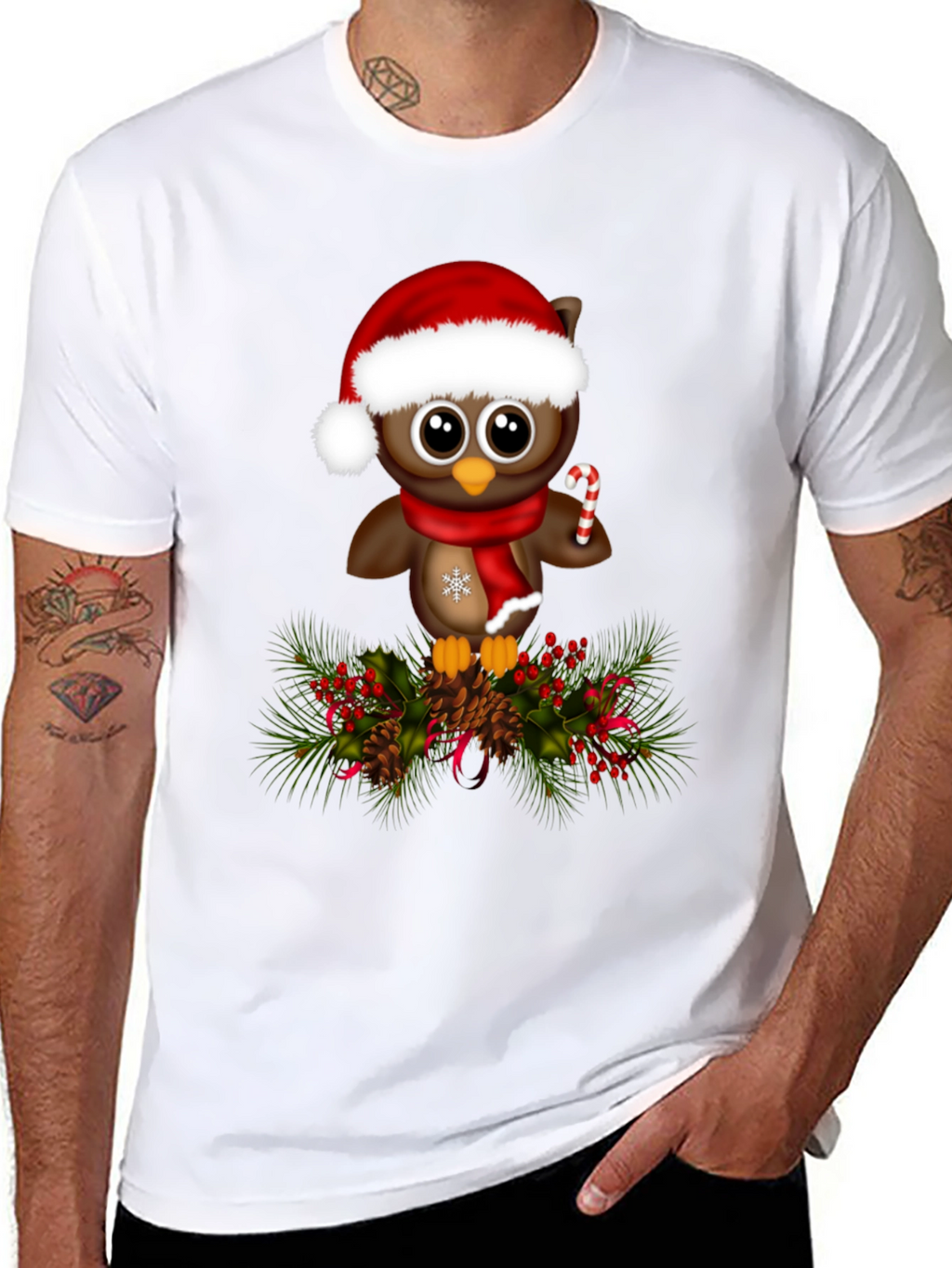 Christmas Owl T-Shirt - Holiday Apparel