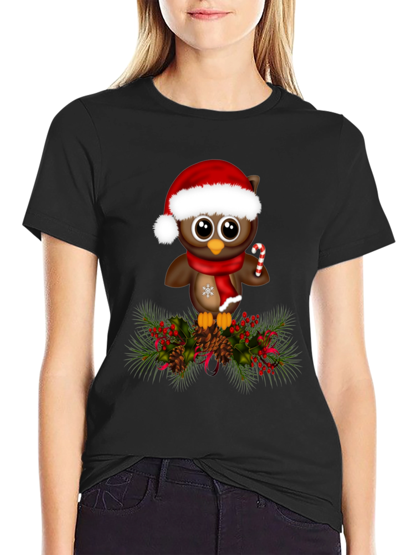 Christmas Owl T-Shirt - Holiday Apparel
