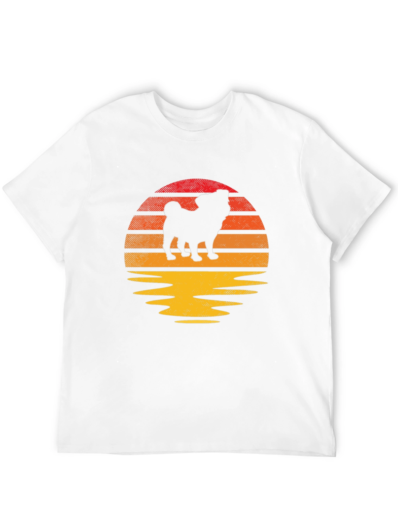 Pug Sunset Graphic Tee - Retro Dog Lover Shirt