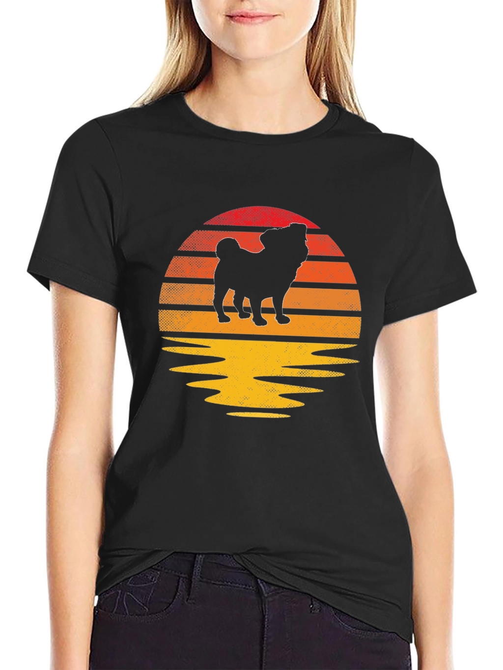 Pug Sunset Graphic Tee - Retro Dog Lover Shirt
