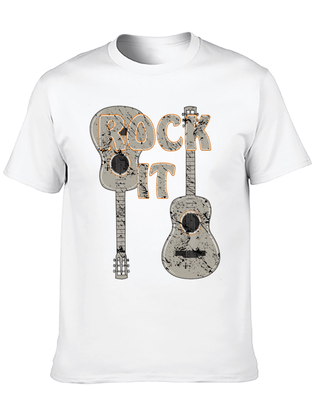 Rock It Guitar T-Shirt - Distressed Graphic Tee