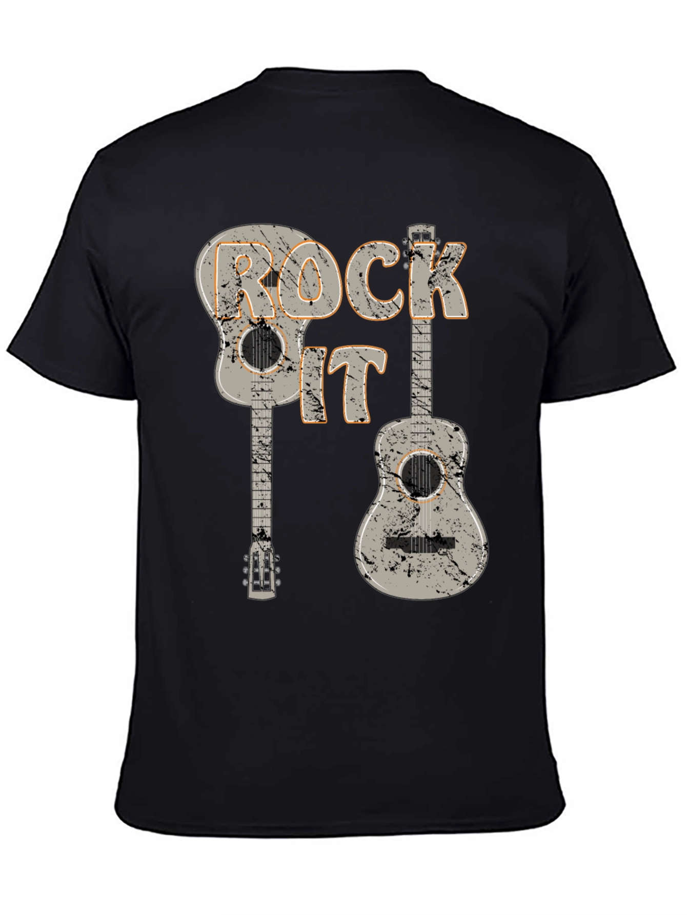 Rock It Guitar T-Shirt - Distressed Graphic Tee