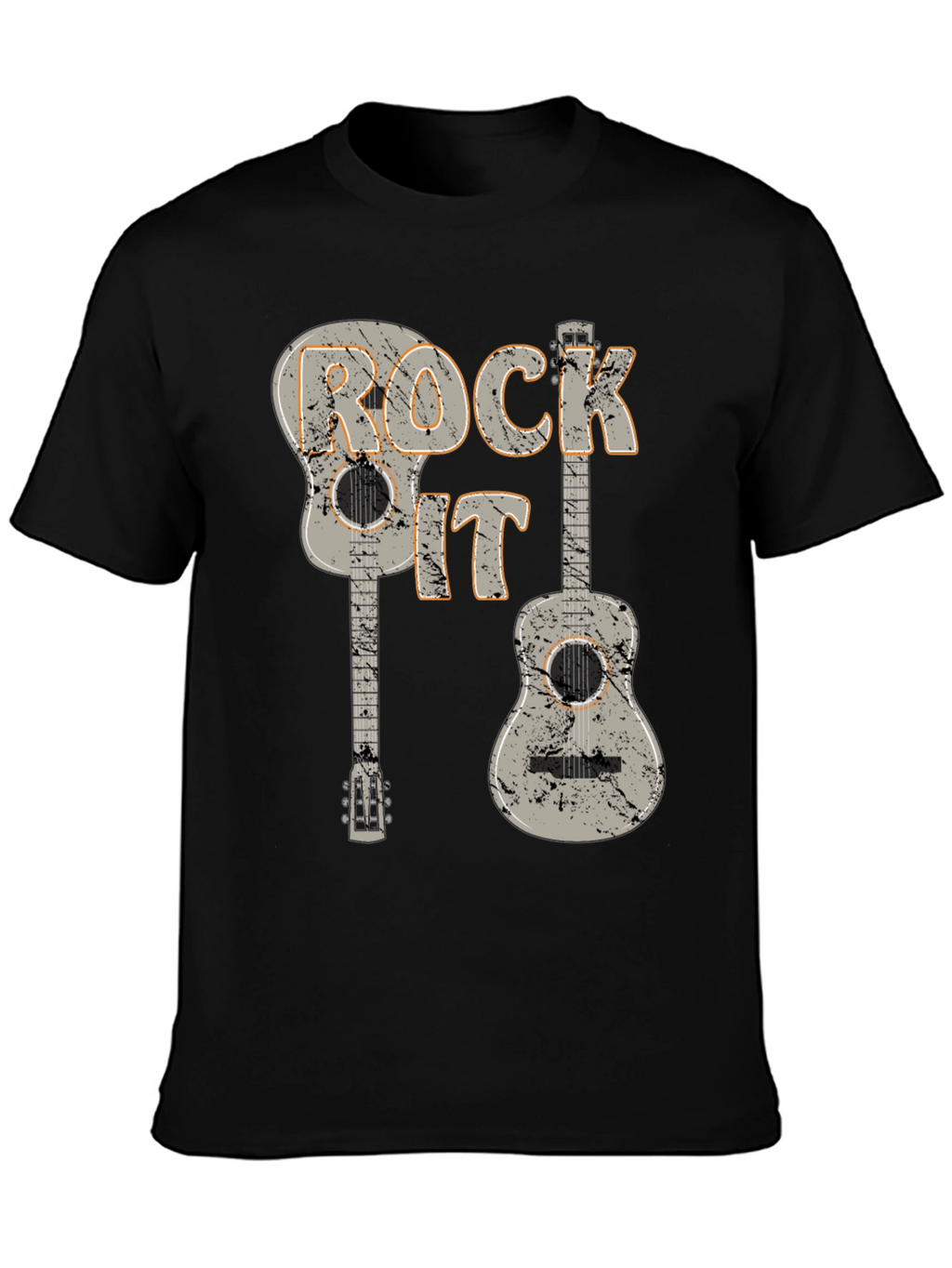 Rock It Guitar T-Shirt - Distressed Graphic Tee