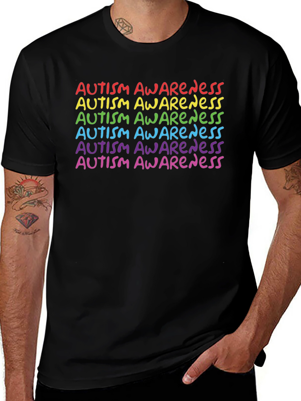 Autism Awareness Rainbow Tee - Support & Acceptance