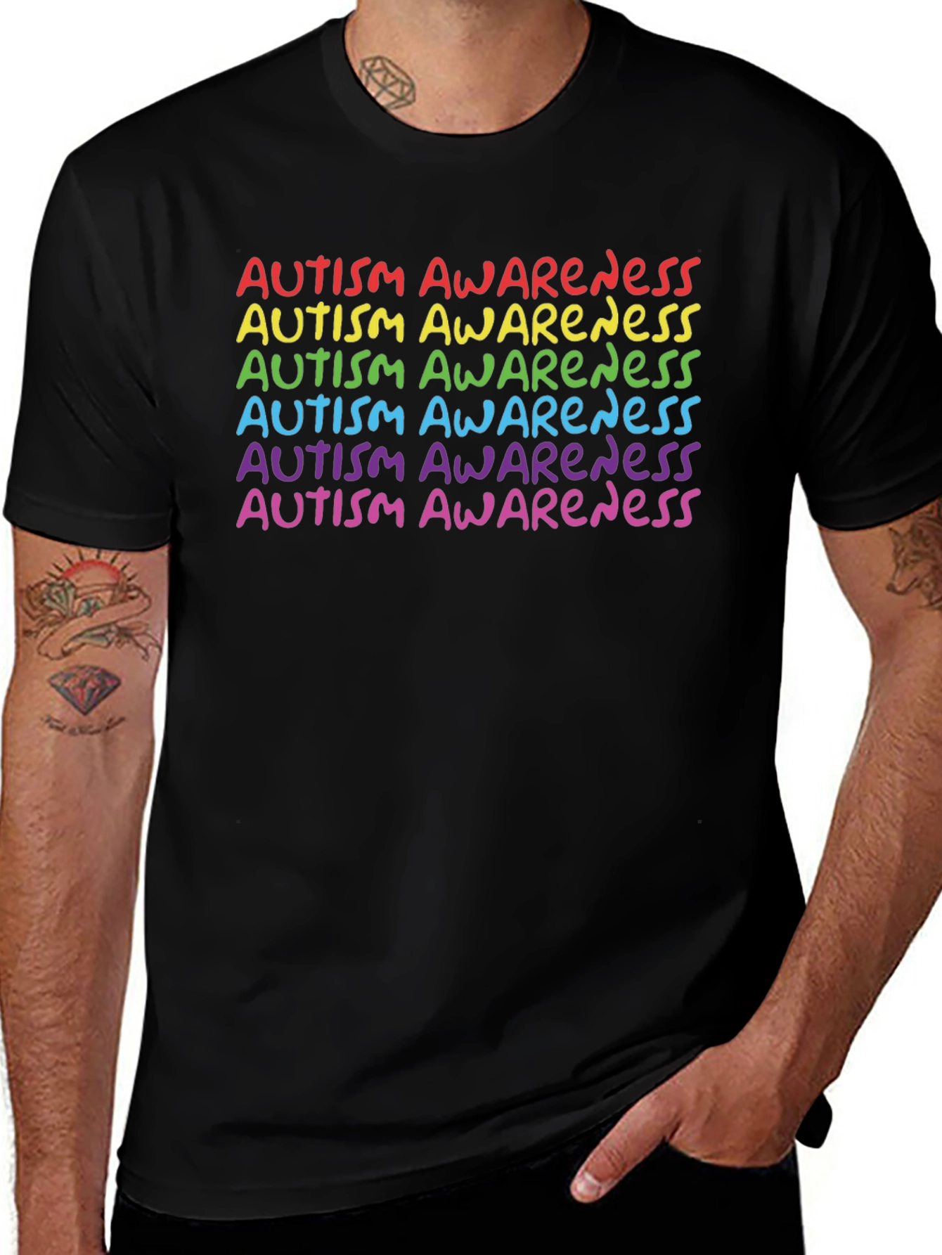 Autism Awareness Rainbow Tee - Support & Acceptance