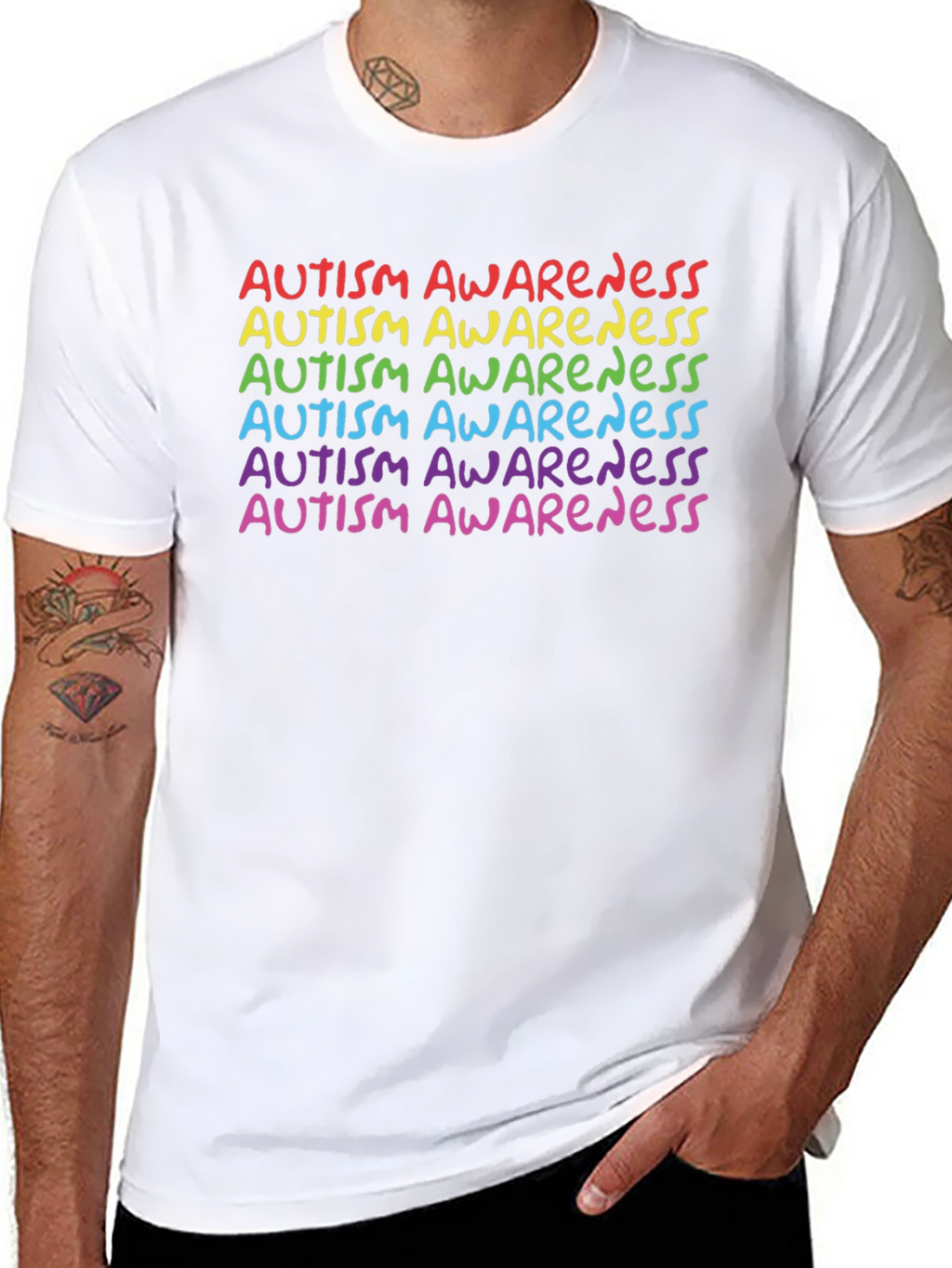 Autism Awareness Rainbow Tee - Support & Acceptance