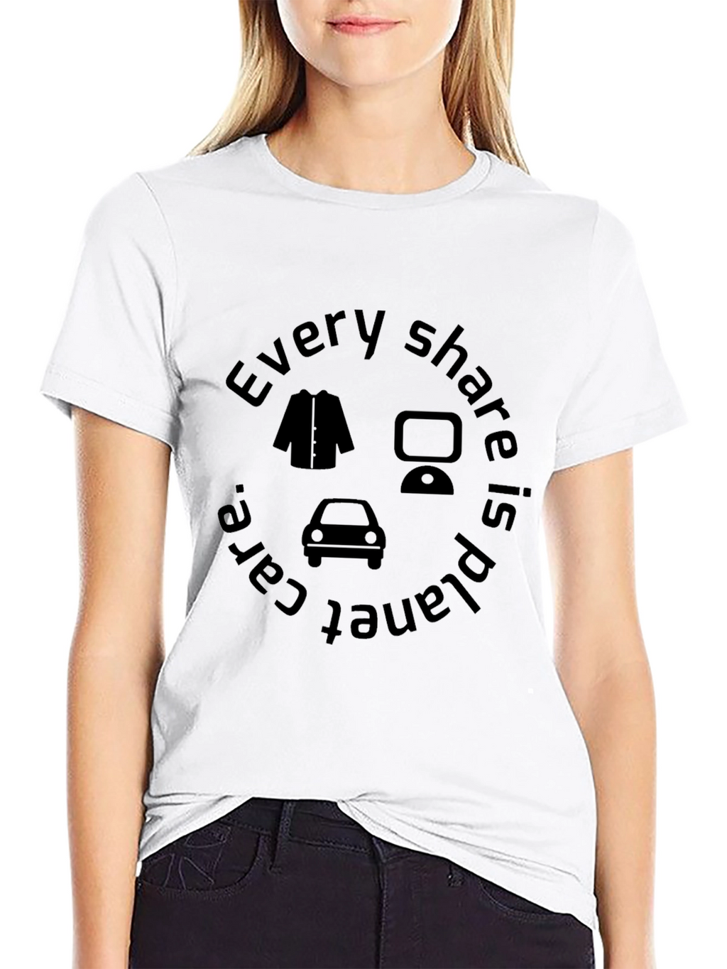 Eco-Friendly Black T-Shirt: Every Share is Planet Care