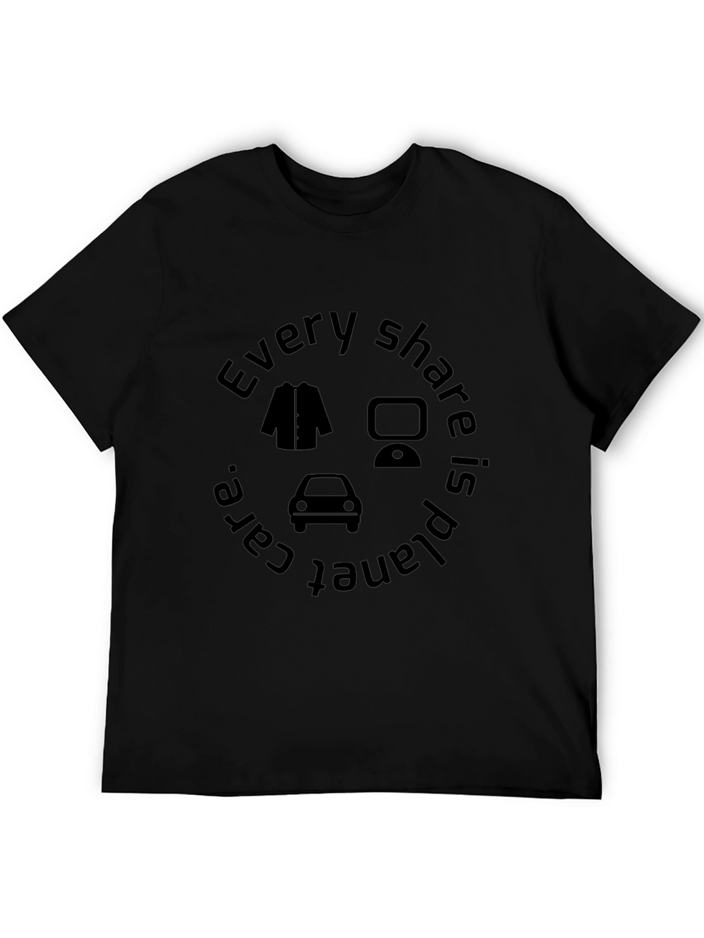 Eco-Friendly Black T-Shirt: Every Share is Planet Care