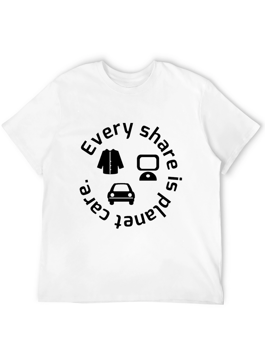 Eco-Friendly Black T-Shirt: Every Share is Planet Care
