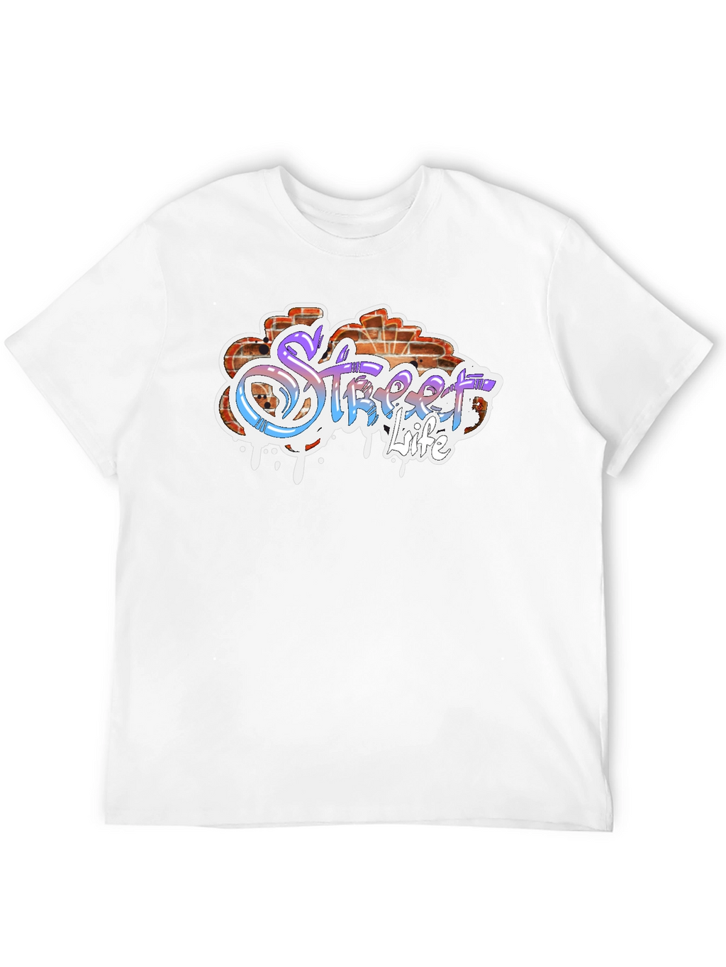 Street Life Graffiti Style Black T-Shirt