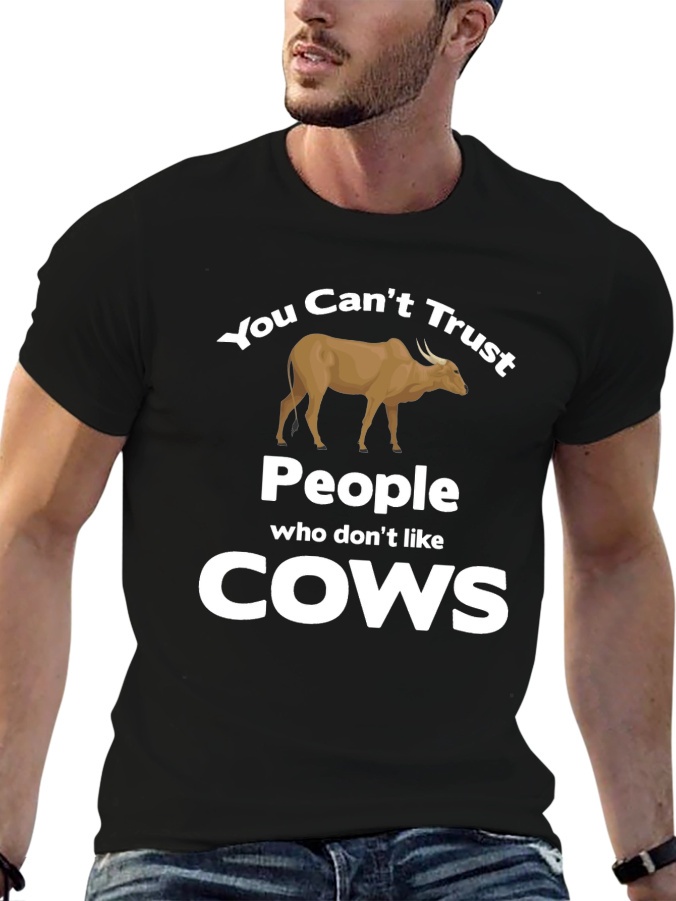 Funny Cow Lover T-Shirt - Cant Trust People Who Dislike Cows