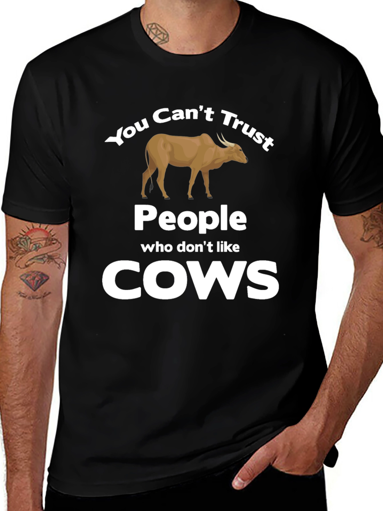 Funny Cow Lover T-Shirt - Cant Trust People Who Dislike Cows