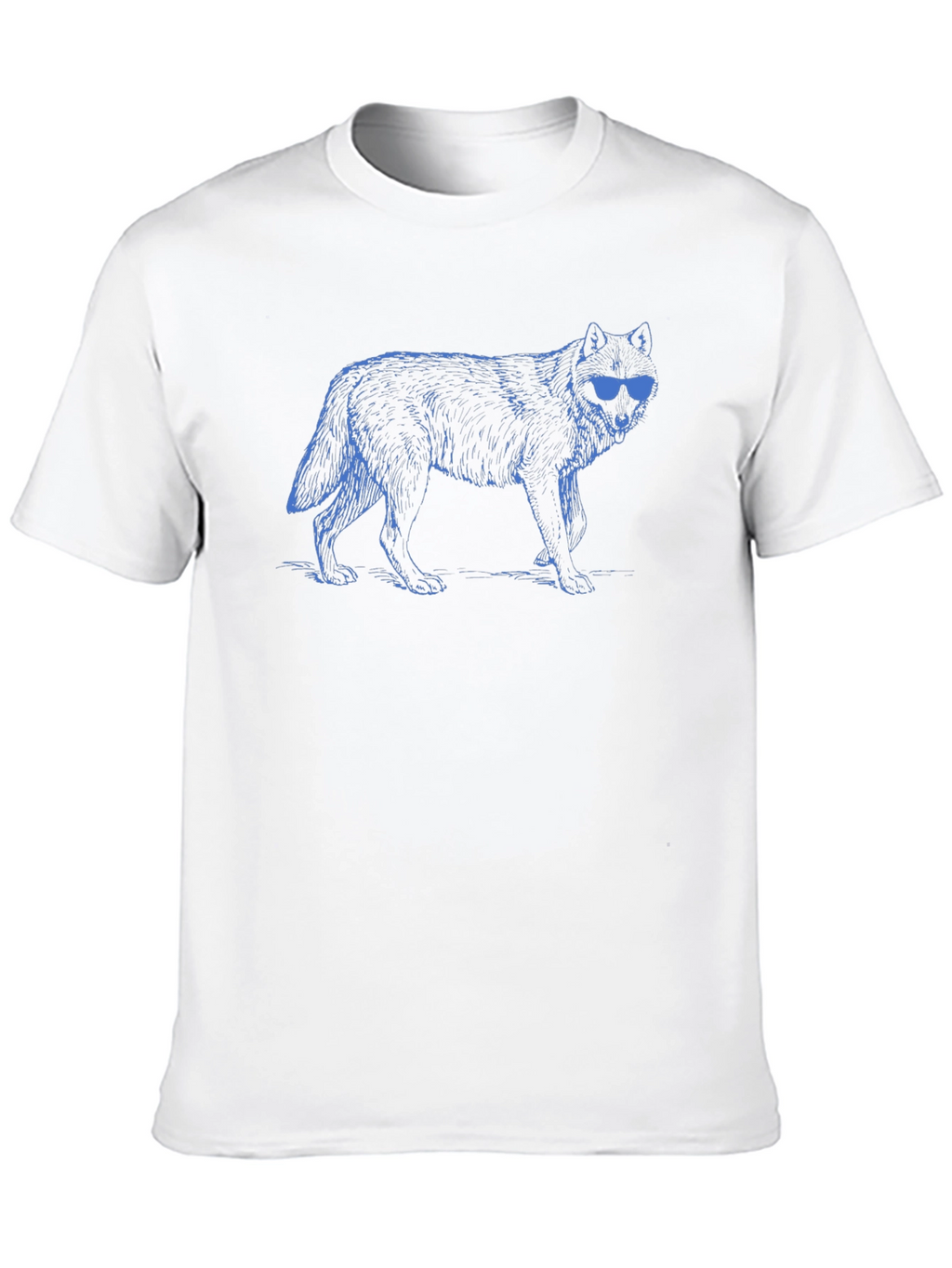 Cool Wolf Graphic Tee - Black Crew Neck