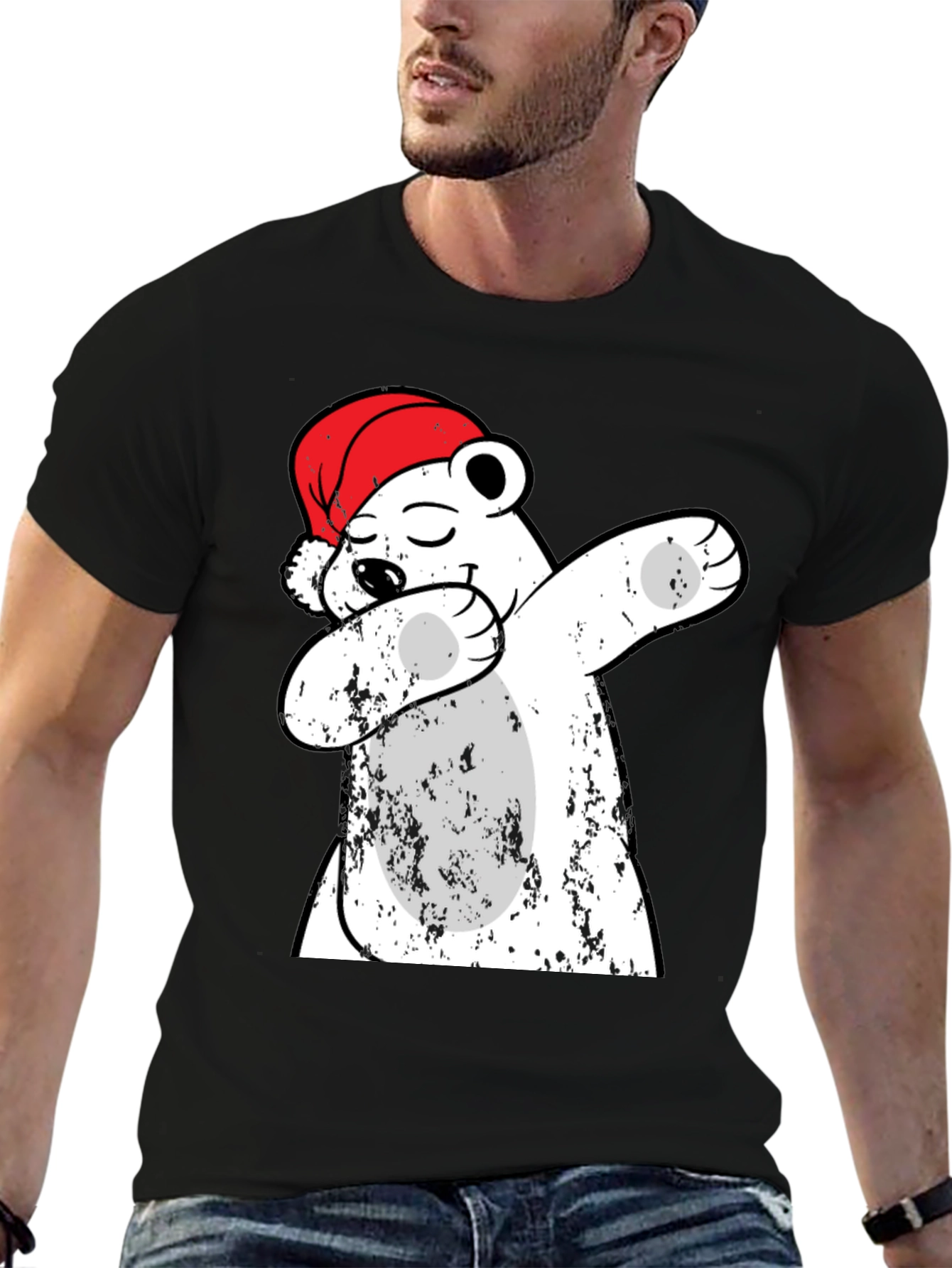 Dabbing Polar Bear Christmas T-Shirt