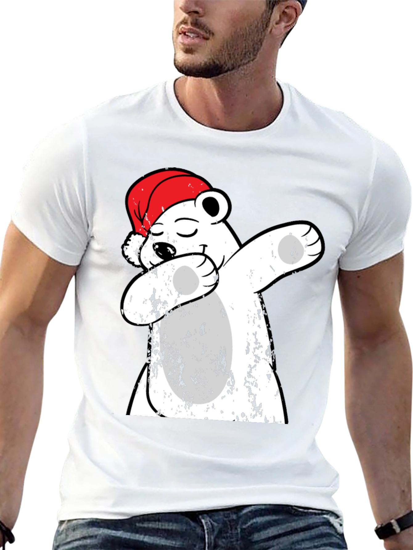 Dabbing Polar Bear Christmas T-Shirt