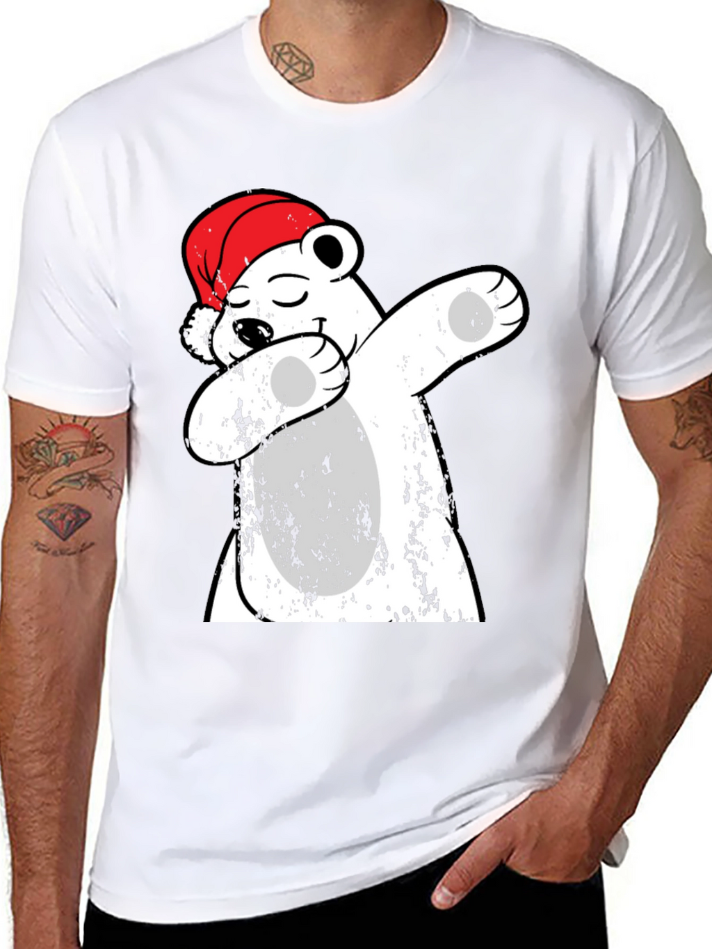 Dabbing Polar Bear Christmas T-Shirt