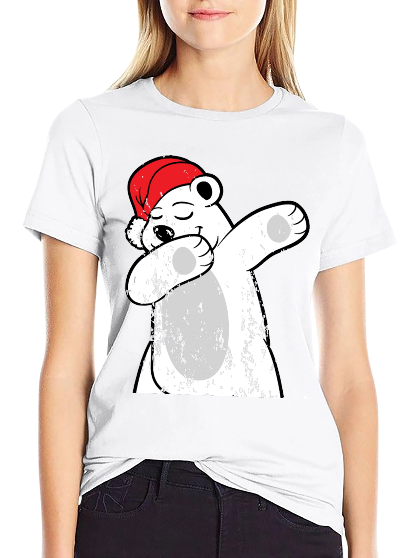 Dabbing Polar Bear Christmas T-Shirt