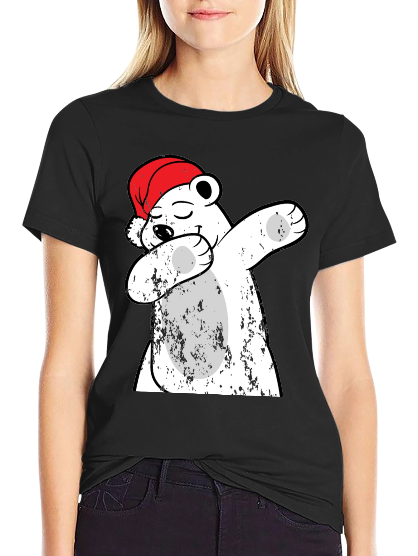 Dabbing Polar Bear Christmas T-Shirt