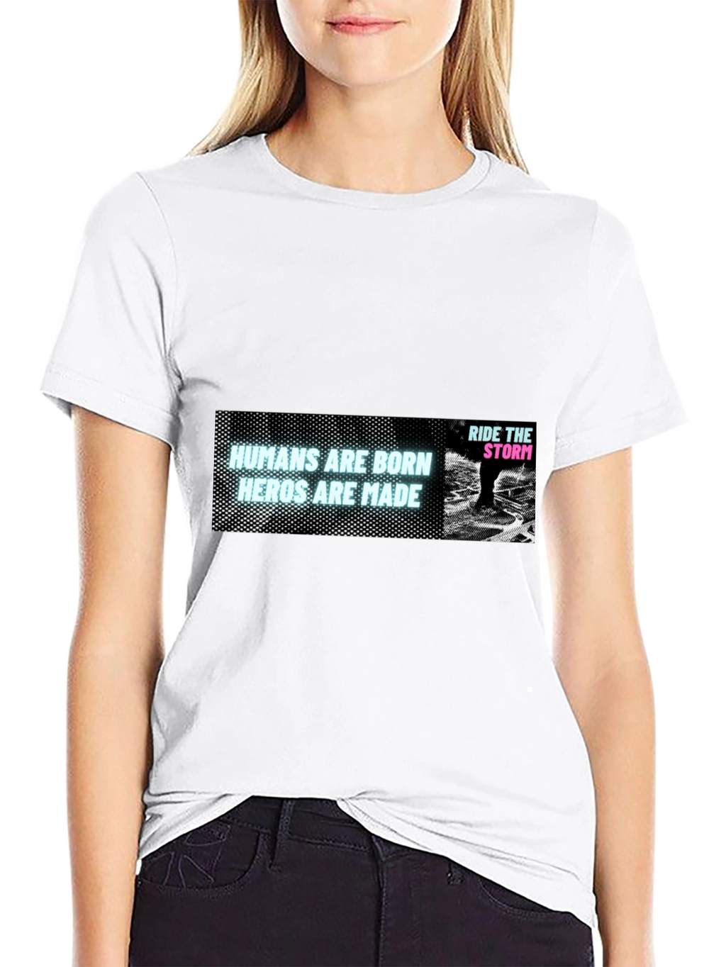 Humans Are Born Heroes Are Made Black T-Shirt