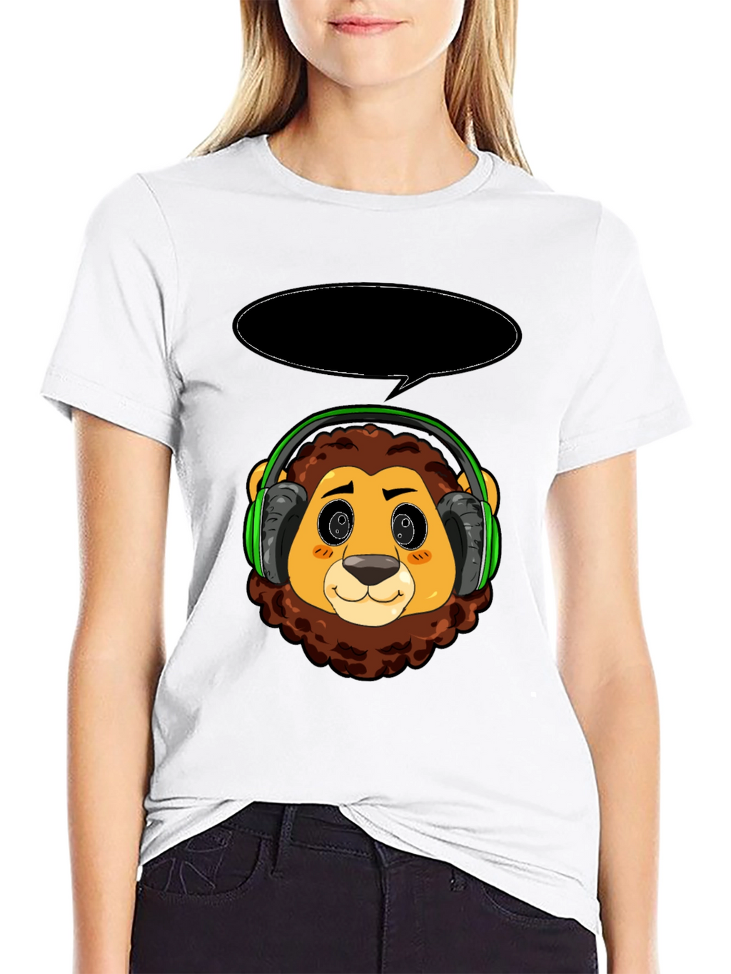 Lion Headphone T-Shirt - Fun & Stylish Graphic Tee